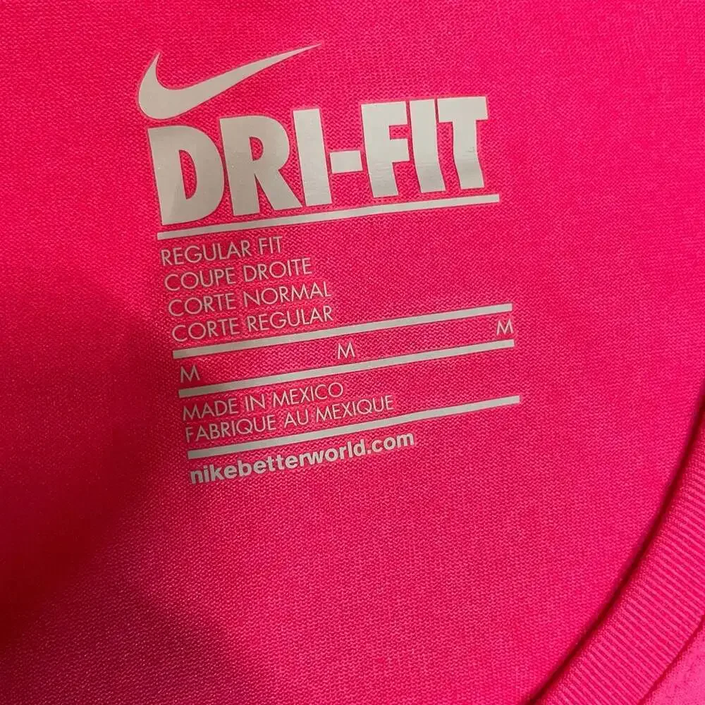 Nike Dri-Fit Just Kickin It Graphic T-Shirt Womens Medium Pink Athletic Tee